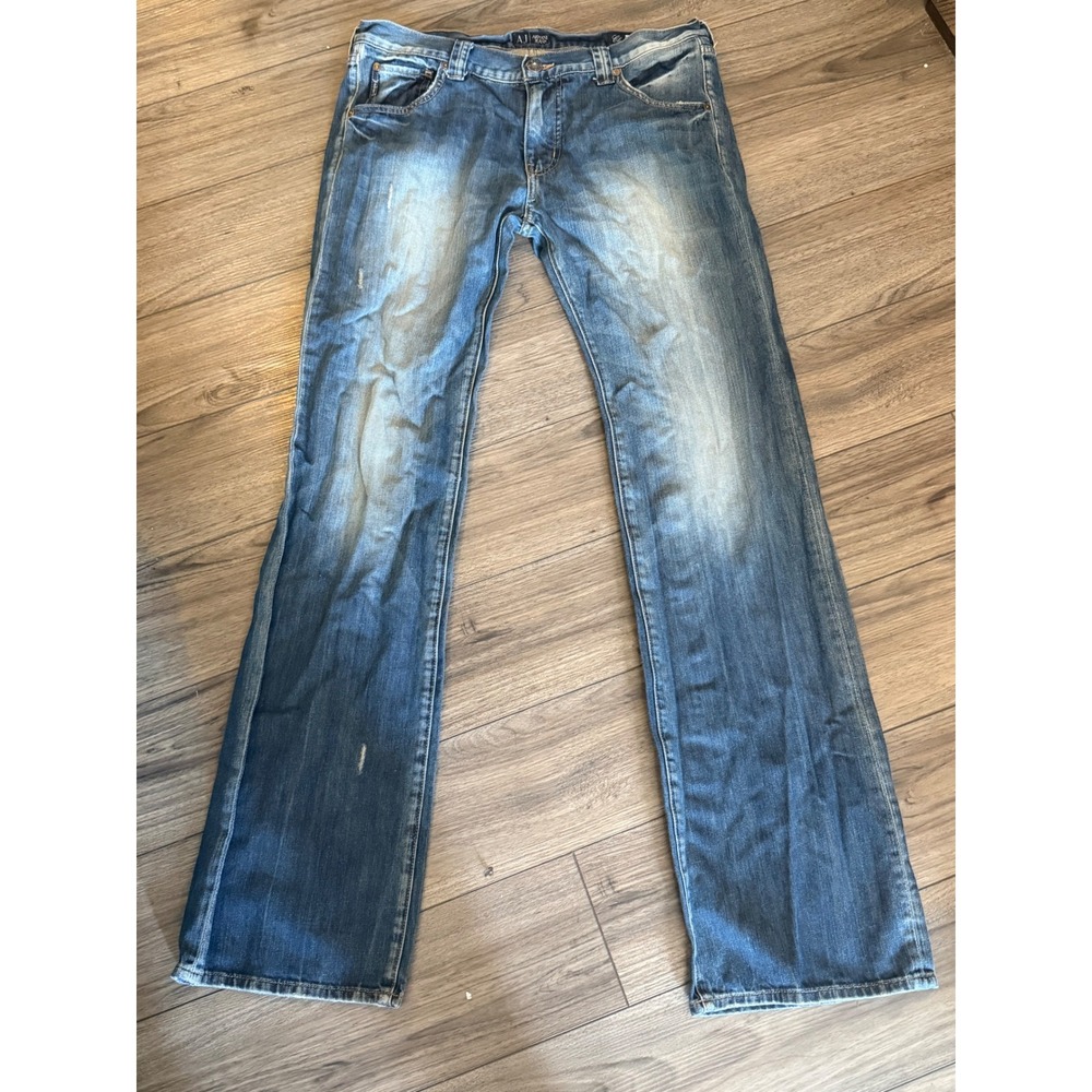 Armani Jeans J054B Classic Wash Straight Leg Denim Jeans 36x34